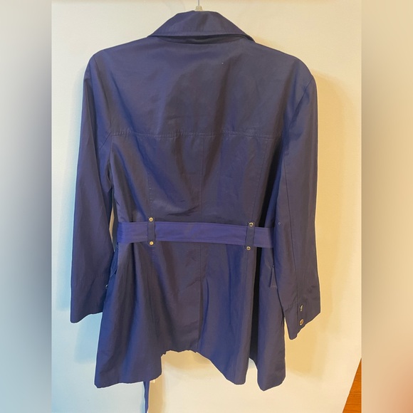 Navy Michael Kors belted cotton blend trench coat, size: L, like-new condition - Picture 5 of 7